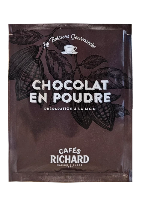 Dose 20g chocolat poudre non lactée 40% cacao Richard - 100 doses