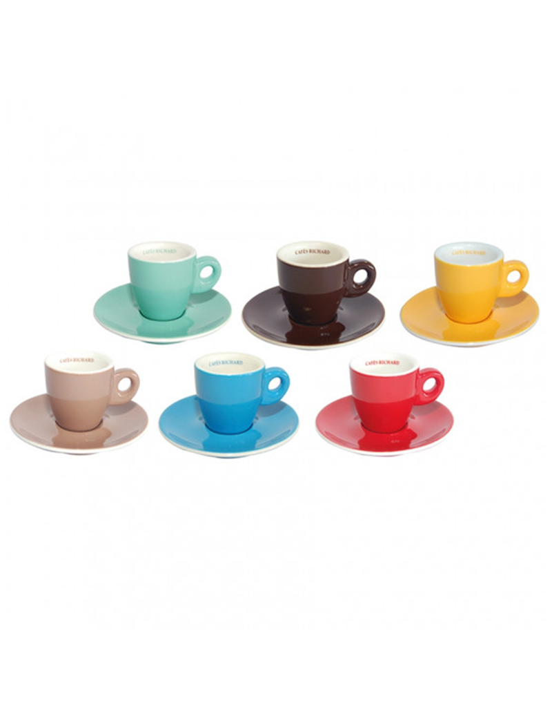 Tasse et Soucoupe - BARISTA assorties ESPRESSO - 6cl x 6 pièces