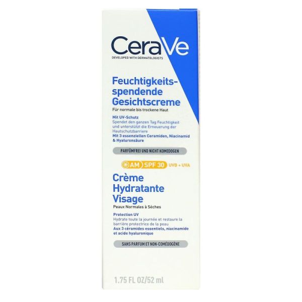 Soin Crème Hydratante Visage Peaux Normales à Sèches SPF30 52ml