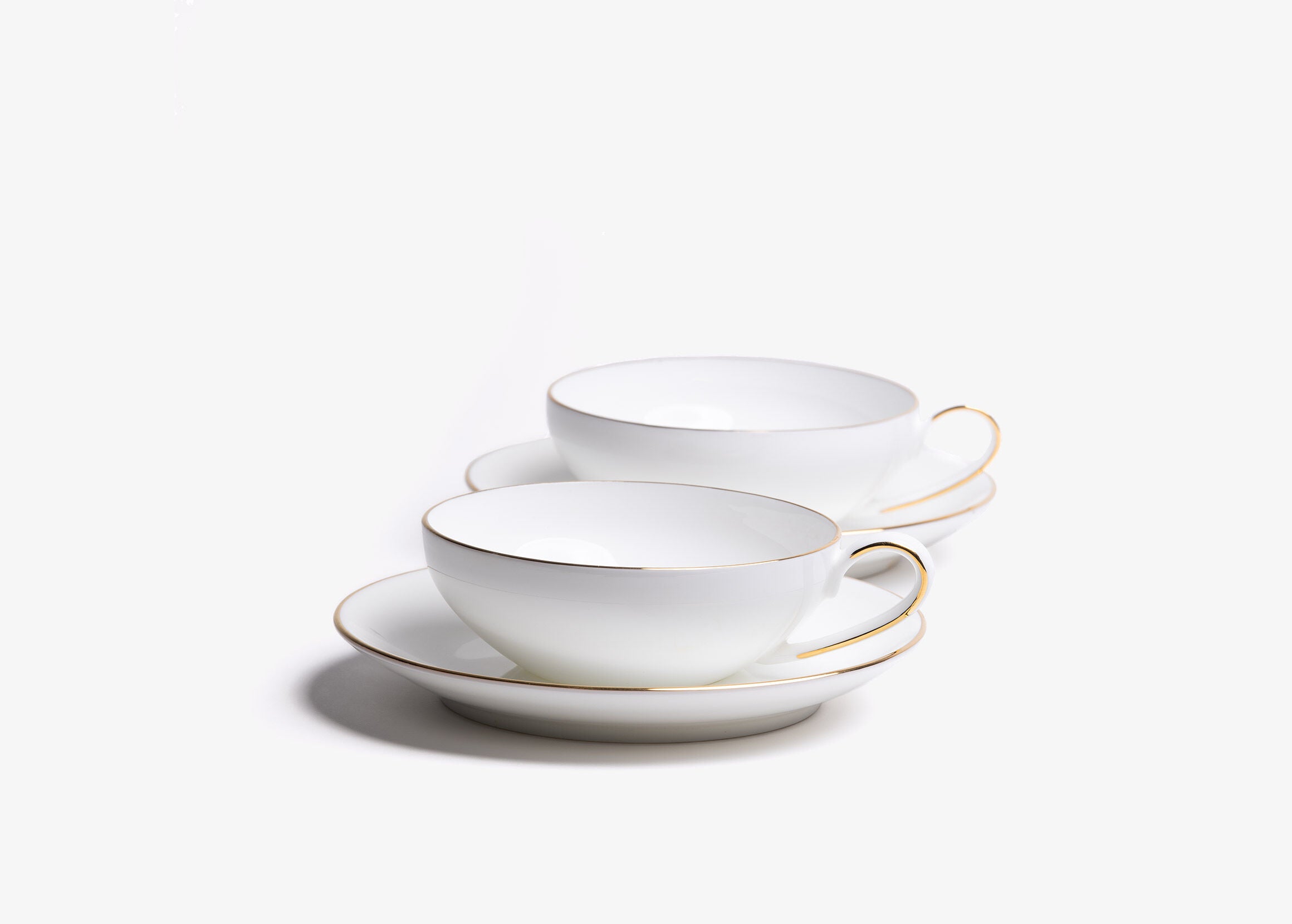 Théière en verre - CONCORDE. set 2 tasses 12.5 cl + soucoupes bone china