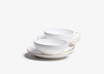 Théière en verre - CONCORDE. set 2 tasses 12.5 cl + soucoupes bone china