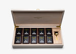 Coffret boite - GRAND HÔTEL. coffret bois 10 mini boîtes + cuillère Wooden chest 10 mini canisters + spoon