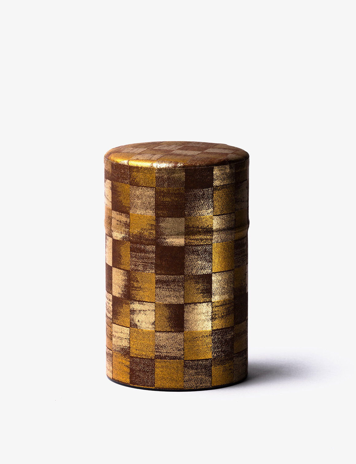 Boîte métal vrac 100g - CHIKAKU motif damier brun