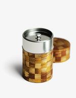 Boîte métal vrac 100g - CHIKAKU motif damier brun