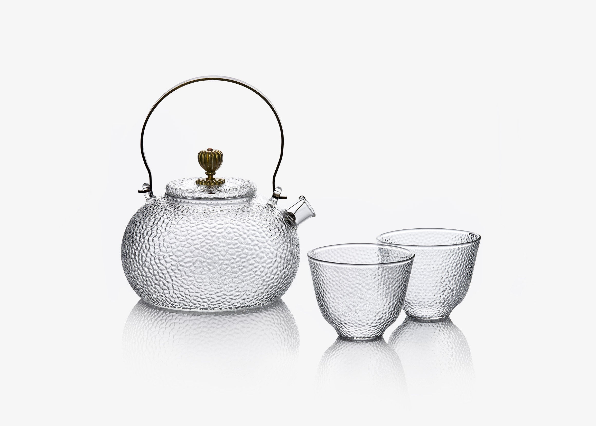 Théière + Bol - BLOOM. théière en verre 0.65 L + 2  bols à thé 10 cl