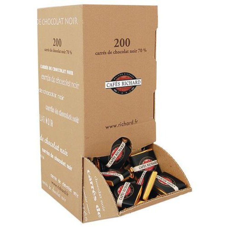 Carré chocolat noir 4g - Richard - 200 pièces