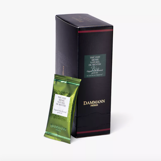 Boîte Sachets Enveloppés x24 - THÉ VERT ARÔME NATUREL DE MENTHE BIO