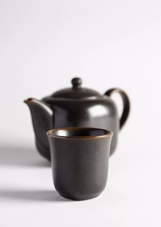 KURO - bol à thé porcelaine - 15cl - gris foncé mat