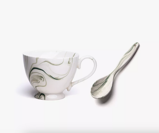LATTE - set tasse - 30cl + cuillère porcelaine