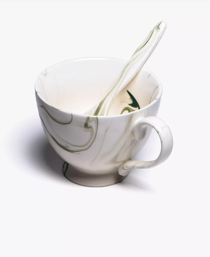 LATTE - set tasse - 30cl + cuillère porcelaine