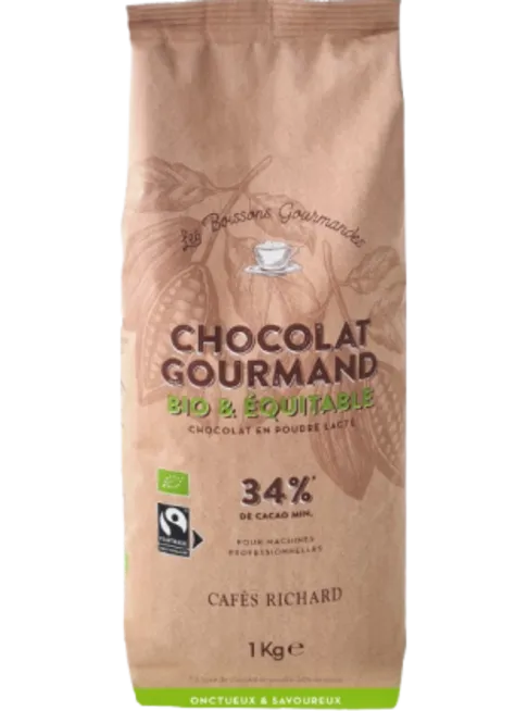 Préparation lactée au chocolat Richard 34% cacao BIO et Equitable (for automatic machines) - 1kg