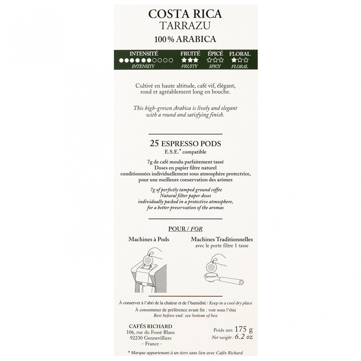 Café Costa Rica pods ESE étui x25