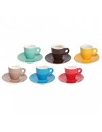 Tasse et Soucoupe - BARISTA assorties ESPRESSO - 6cl x 6 pièces