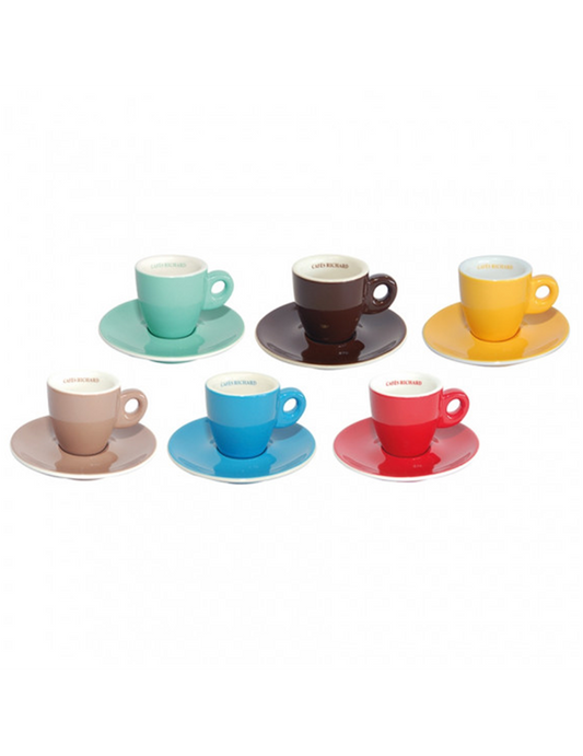 Tasse et Soucoupe - BARISTA assorties ESPRESSO - 6cl x 6 pièces