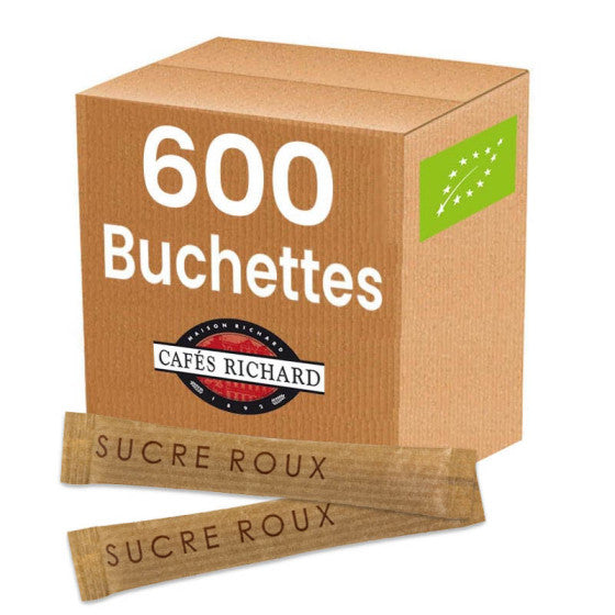 Bûchettes de sucre roux bio 3g - 600 pièces